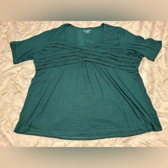 Jessica London Plus Size Stretch Knit Pleated Tunic Size 26 Size 28 - Picture 5 of 9